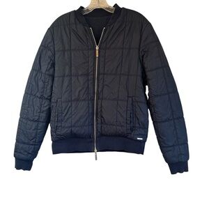 Boss Hugo Boss Reversible Puffer Bomber Jacket Water Repellant Soft Navy Medium